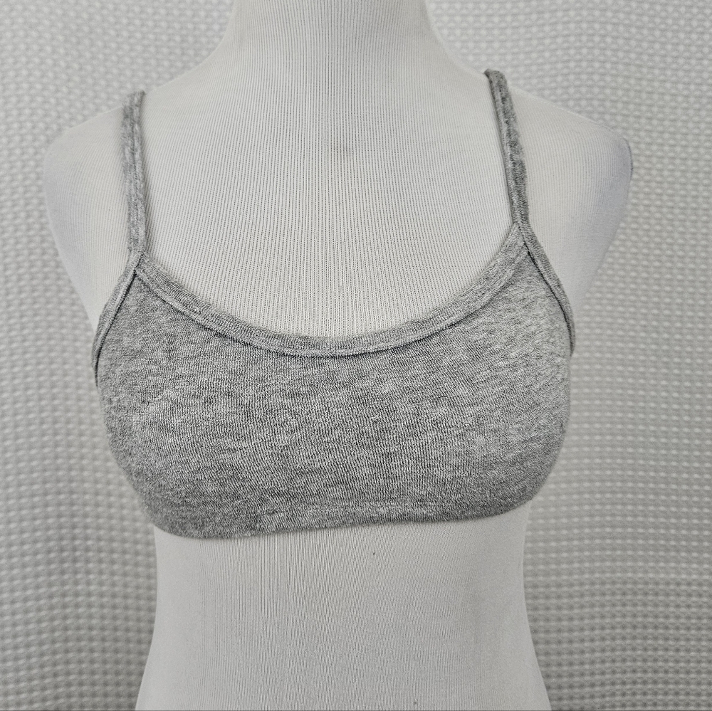 WeWoreWhat Pull On Bra NWT XS Towel Terry Heathered Gray Comfy Cozy Lounge